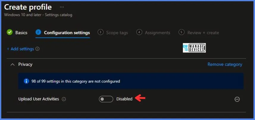 HTMD Newsletter 113 Summary from 30th October to 3rd November 2023 11 Allow Upload of User Activities Policy using Intune HTMD Newsletter 113 Fig. 10