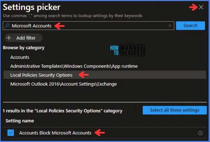 Block Microsoft Accounts Policy Utilizing Intune Fig.5