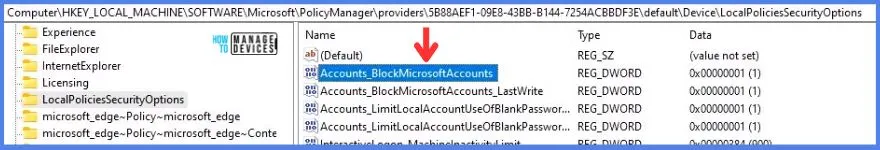 Block Microsoft Accounts Policy Utilizing Intune Fig.11