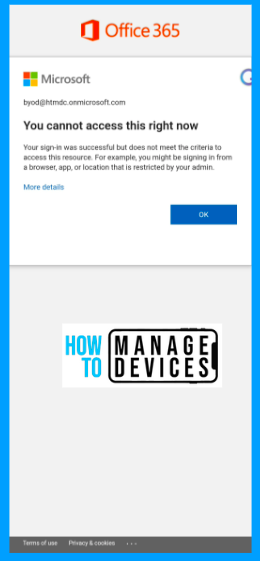 Block Access to M365 Apps Outside Android Work Profile using Intune Fig. 16