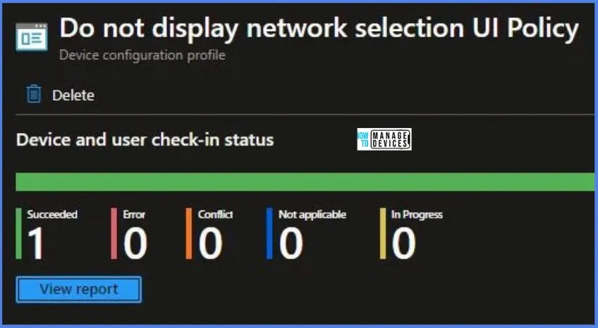 Do Not Display Network Selection UI Policy Using Intune Fig.10