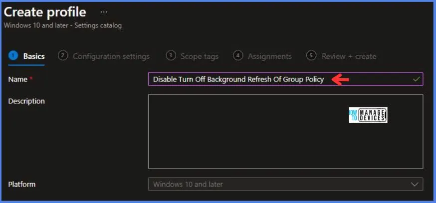 Disable Turn Off Background Refresh Of Group Policy Using Intune Fig.4