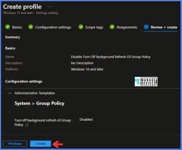 Disable Turn Off Background Refresh Of Group Policy Using Intune Fig.9