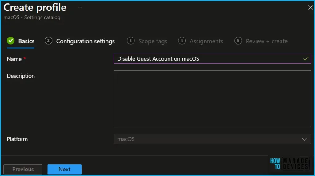 Disable Guest Account on macOS using Intune Fig.2