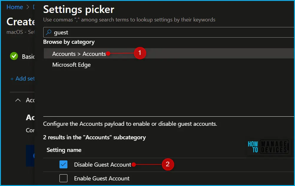 Disable Guest Account on macOS using Intune Fig.3