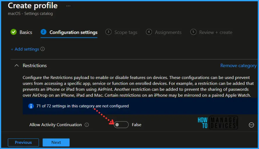 Disable Handoff on macOS to Prevent File Sharing using Intune Fig.5