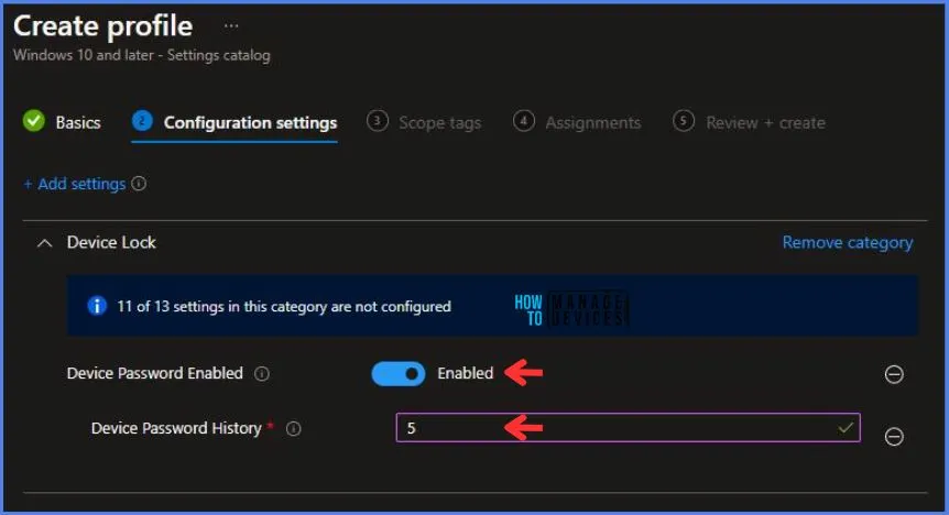 Enforce Password History Policy Using Intune Fig.7