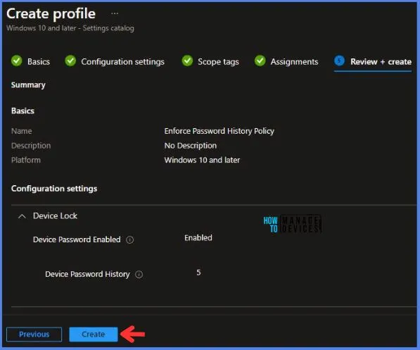 Enforce Password History Policy Using Intune Fig.9