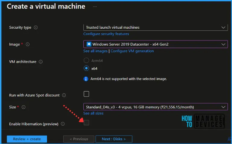 Configure Hibernation for Azure Virtual Machines Fig.3