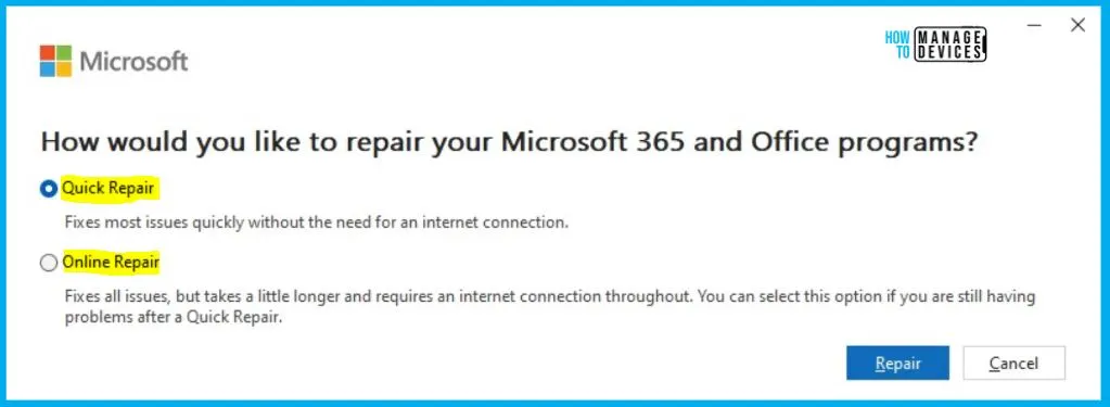 Fix Something Went Wrong 1001 Outlook Error Microsoft 365 Desktop Applications - Fig. 5