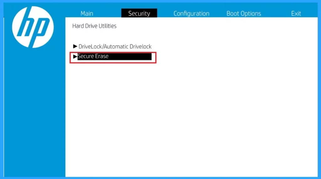 How to Securely Erase Data from HP Windows 11 Devices– Fig.3 – Creds to HP Support