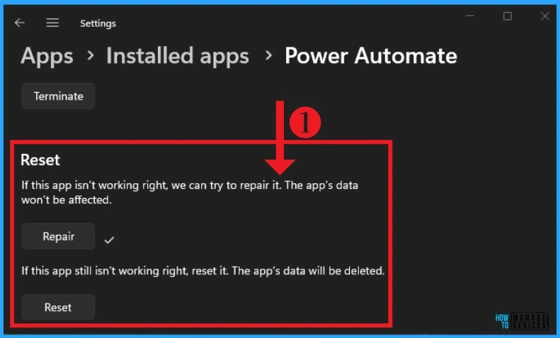 How to Repair Reset Power Automate in Windows - Fig.4