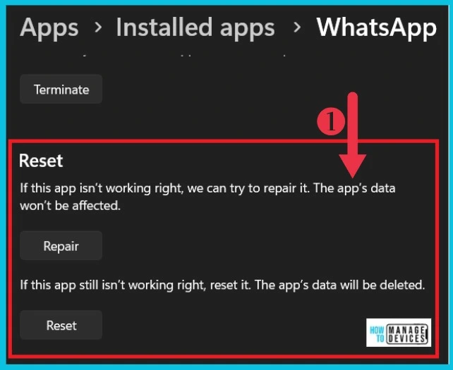How to Repair Reset Whatsapp in Windows - Fig.4