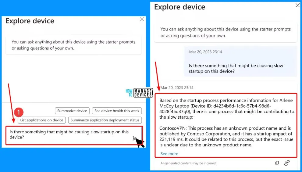 Intune Device Assistance Features with Copilot 5 Intune Device Assistance Features with Copilot - Fig.3 - Creds to Mike and Yusuke Microsoft