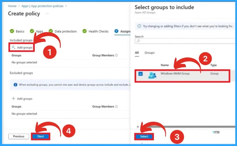 How to Create App Protection Policies for Windows MAM Devices - Fig.7 - Creds to Danniel Emerson Microsoft