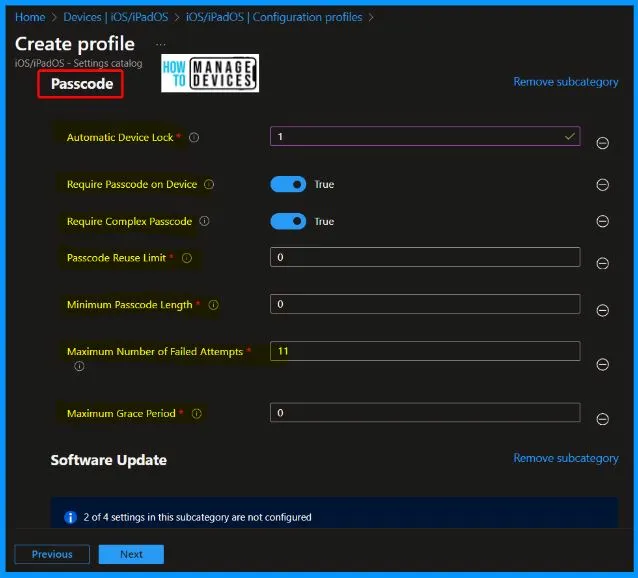 Configure Apple DDM Enabled Software Update and Passcode Policies in Intune - Fig.14