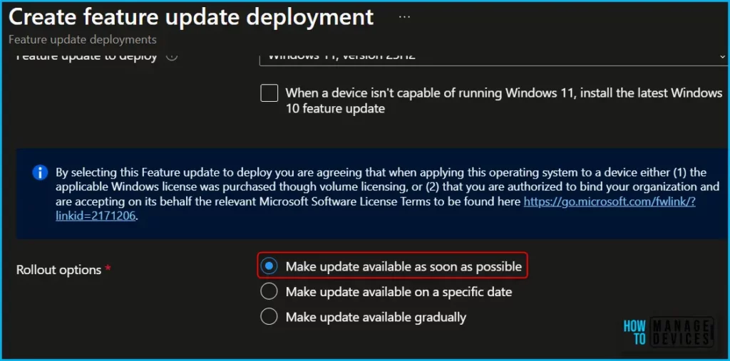 Upgrade to Windows 11 23H2 using Intune Feature Updates Fig.6