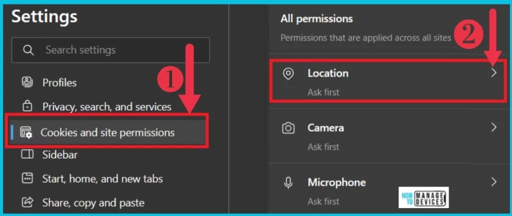 Turn On and Off Location Sharing in Edge - Fig.3