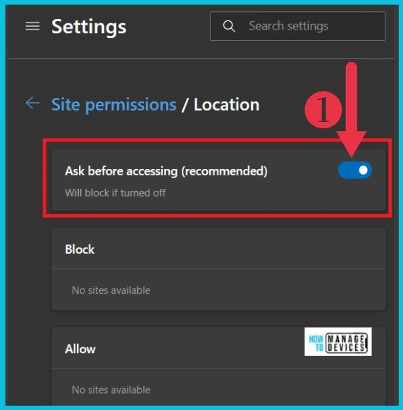 Turn On and Off Location Sharing in Edge - Fig.4