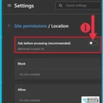 MS Edge Browser Location Disable Enable Options