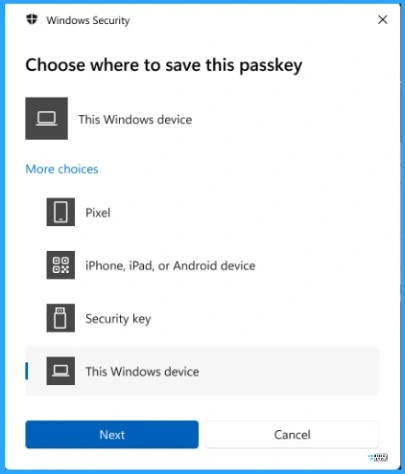 How to Create and Use Passkeys in Windows - Fig.1 - Credits to MS