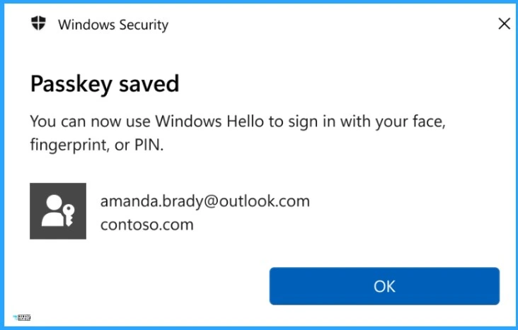 How to Create and Use Passkeys in Windows - Fig.3 - Credits to MS