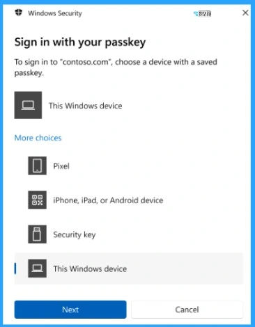 How to Create and Use Passkeys in Windows - Fig.5 - Credits to MS