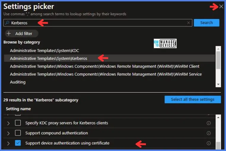 Support Device Authentication Using Certificate Policy Using Intune Fig.6