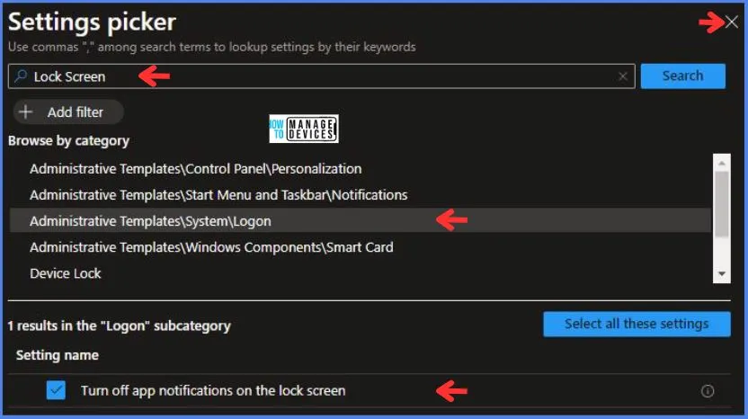 Turn off App Notifications On The Lock Screen Policy Using Intune Fig.5