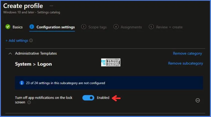 Turn off App Notifications On The Lock Screen Policy Using Intune Fig.6