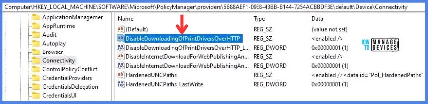 Policy To Turn Off Downloading Of Print Drivers Over HTTP Using Intune Fig.11