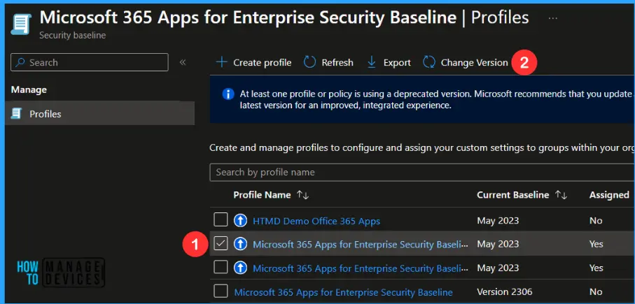 Update Security Baselines for Microsoft 365 Apps from Intune Fig.3