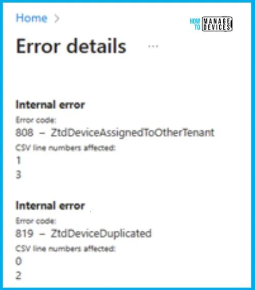 Windows Autopilot Internal Errors 819 Device Duplicated and 808 Device Assigned to other Tenant - Fig.2 - Creds to MS