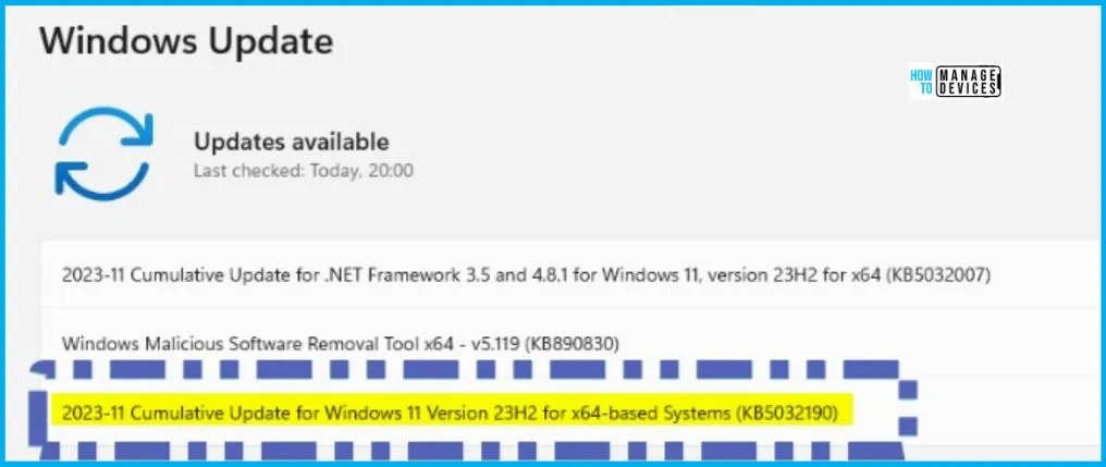 Windows 11 KB5032190 KB5032192 2023 November Patches |  3 Zero Day Vulnerability - Fig.2