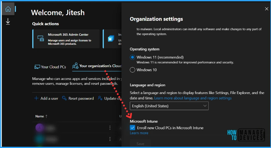 Automatic Enroll Windows 365 Business Cloud PC in Intune Fig.2