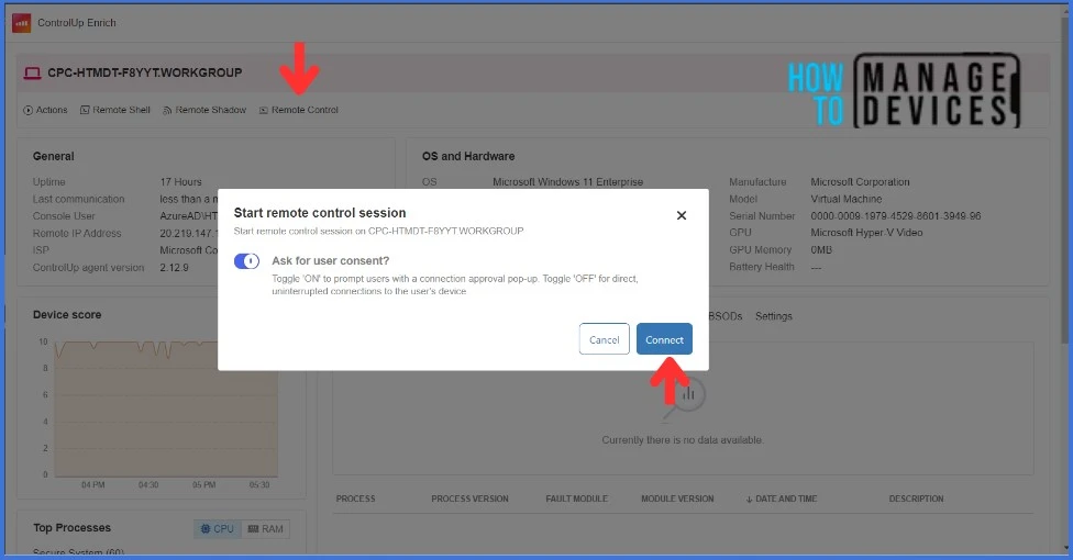 Manage Microsoft Intune devices using ControlUp Enrich. Fig.7