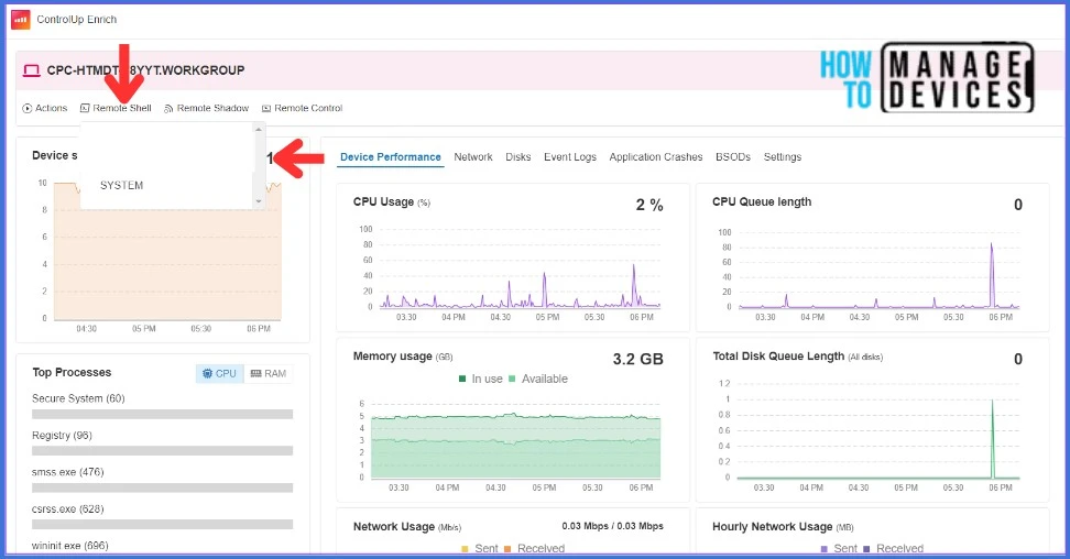 Manage Microsoft Intune devices using ControlUp Enrich. Fig.8