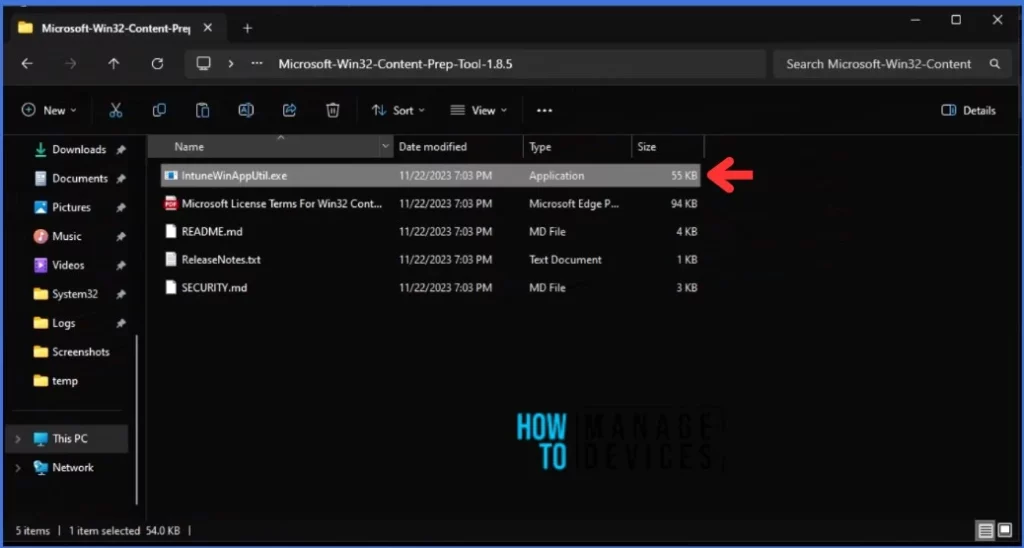 Install Fonts on Windows Devices using Intune: Win32 App Method. Fig.4