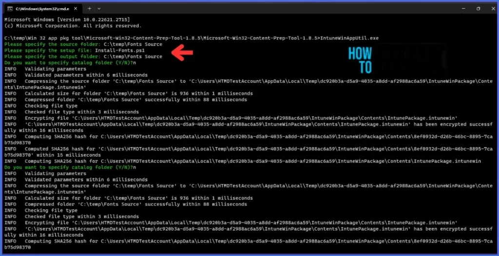 Install Fonts on Windows Devices using Intune: Win32 App Method. Fig.6