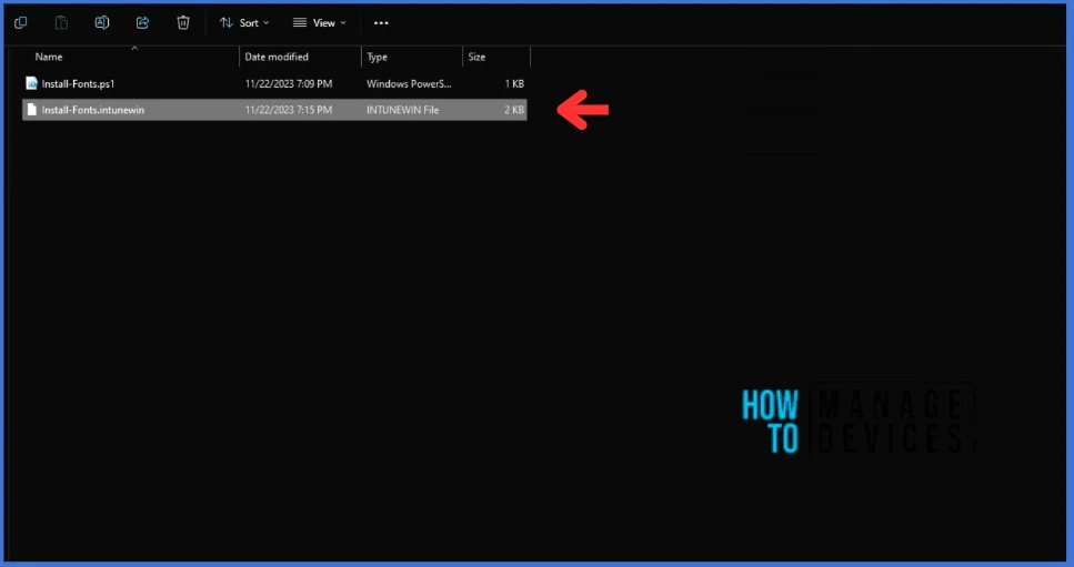 Install Fonts on Windows Devices using Intune: Win32 App Method. Fig.7