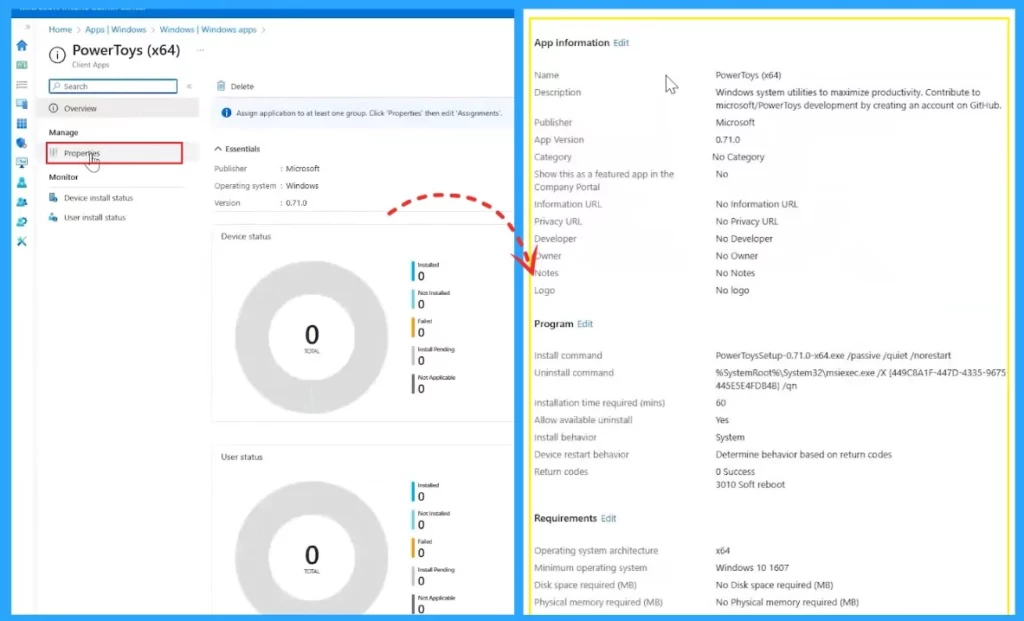 Deploy Windows Catalog App Type using Intune Enterprise Application Catalog - Fig.13 Creds to Danny Guillory and Joe Lurie Microsoft