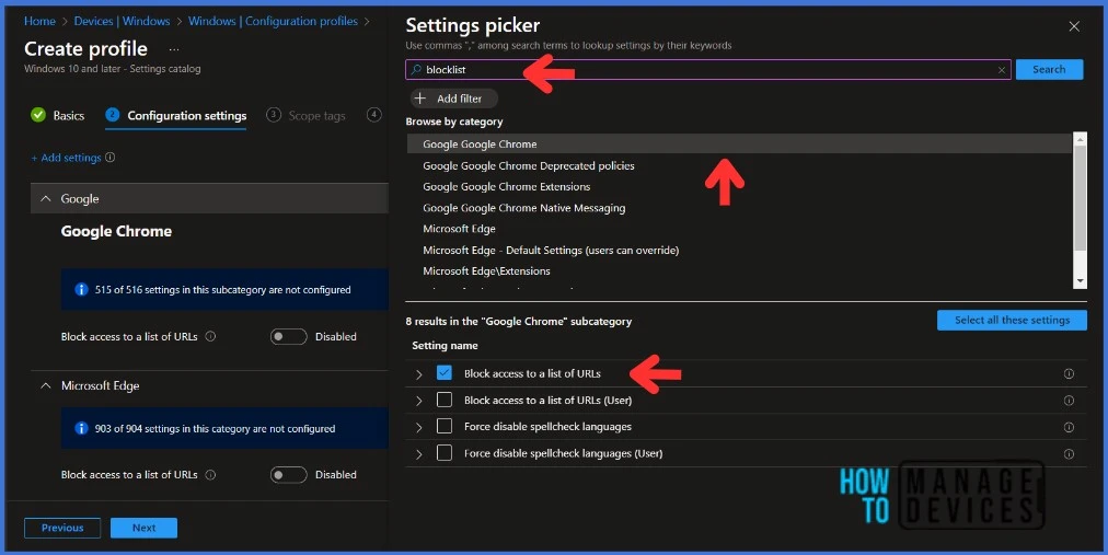 How to Block URLs on Google Chrome and Microsoft Edge using Intune Fig. 6