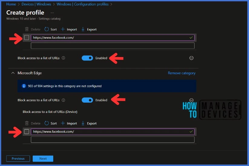 How to Block URLs on Google Chrome and Microsoft Edge using Intune Fig. 7