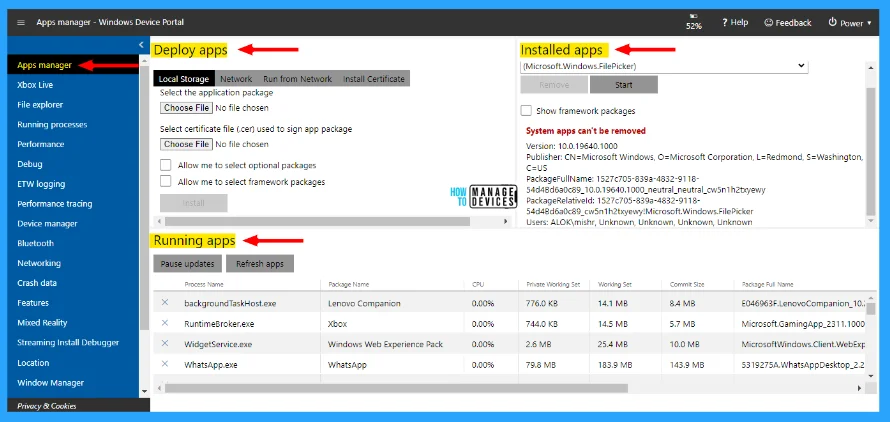An Overview of Windows Device Portal in Windows 11 - Fig. 13