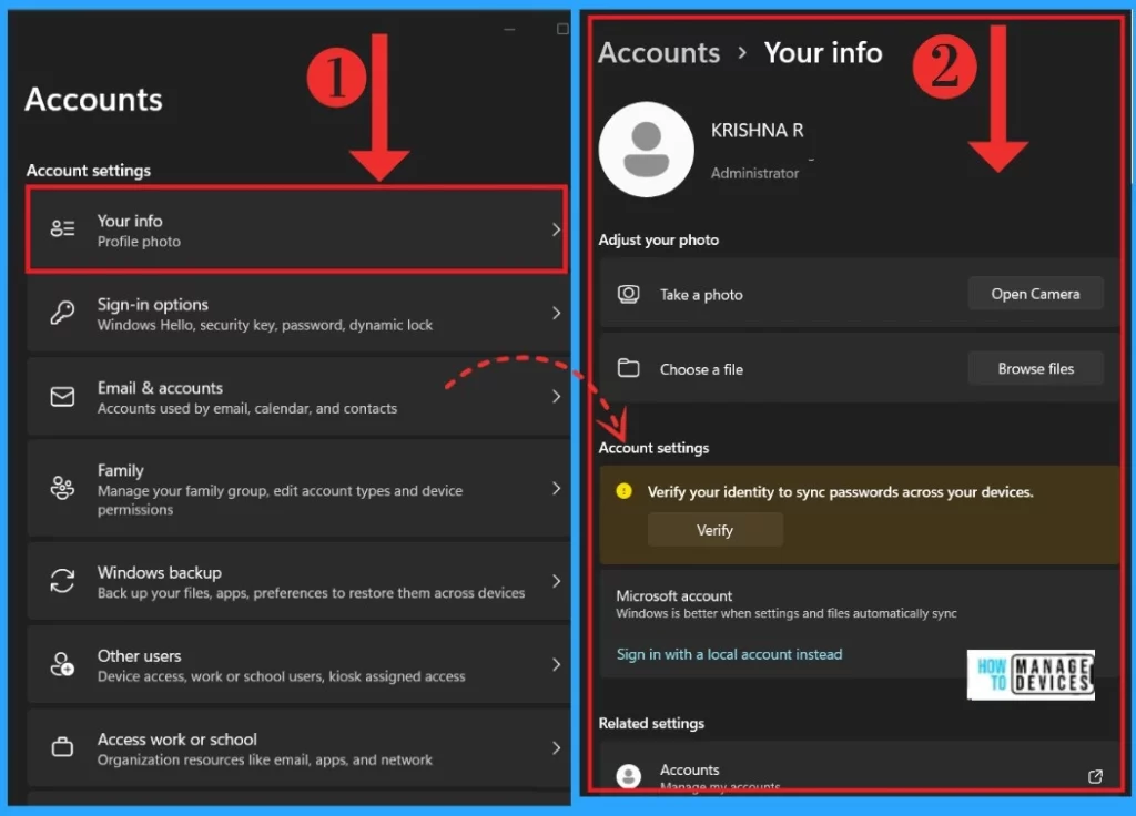 User Accounts Settings in Windows 11- Fig.3
