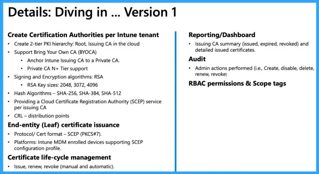 New Intune Cloud PKI Architecture and Features -Fig.4 Creds to Bill Calero Microsoft