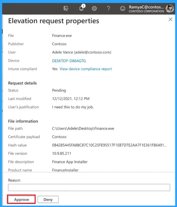 Intune EPM Support Approve Scenario Explained 5 Intune EPM Support Approve Scenario Explained- Fig.5 Creds to Matt Call, Eric Schreiber, and Laura Arrizza Microsoft