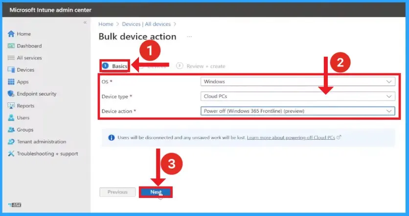 Windows 365 Cloud PC Power On and Power Off - Fig.4 - Creds to Khyati Shah Microsoft