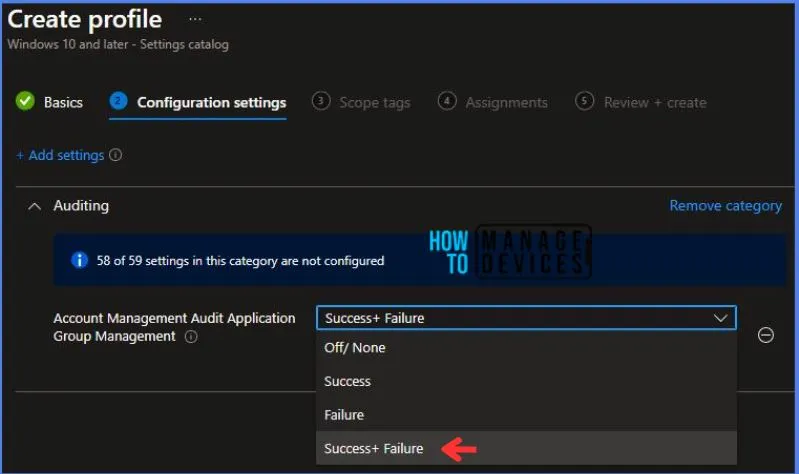 Create Intune Audit Application Group Management Policy Fig.6