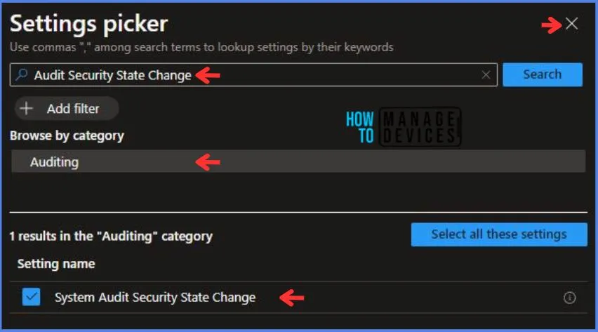 Create Intune Audit Security State Change Policy Fig.5